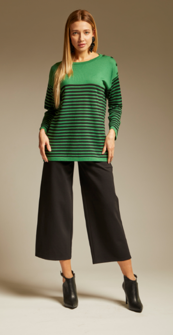 Maglia rigata in lana merinos