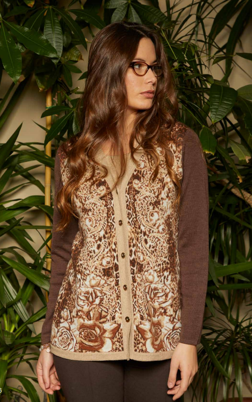 Twin set  jacquard animalier e lurex