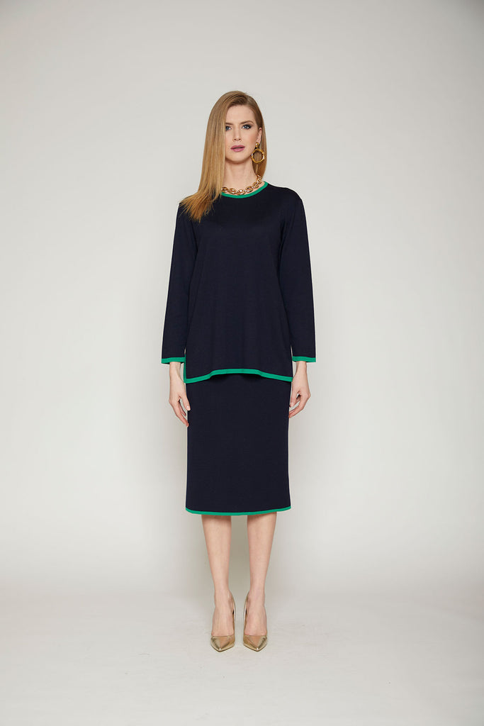 Maglia in pura lana bicolore