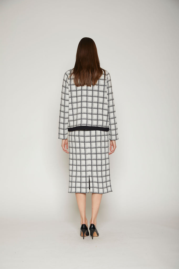 Gonna longuette jacquard misto lana