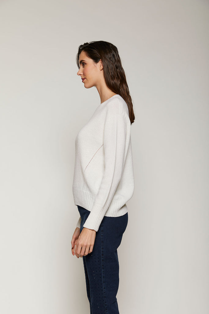 Maglia in lana e cashmere con strass