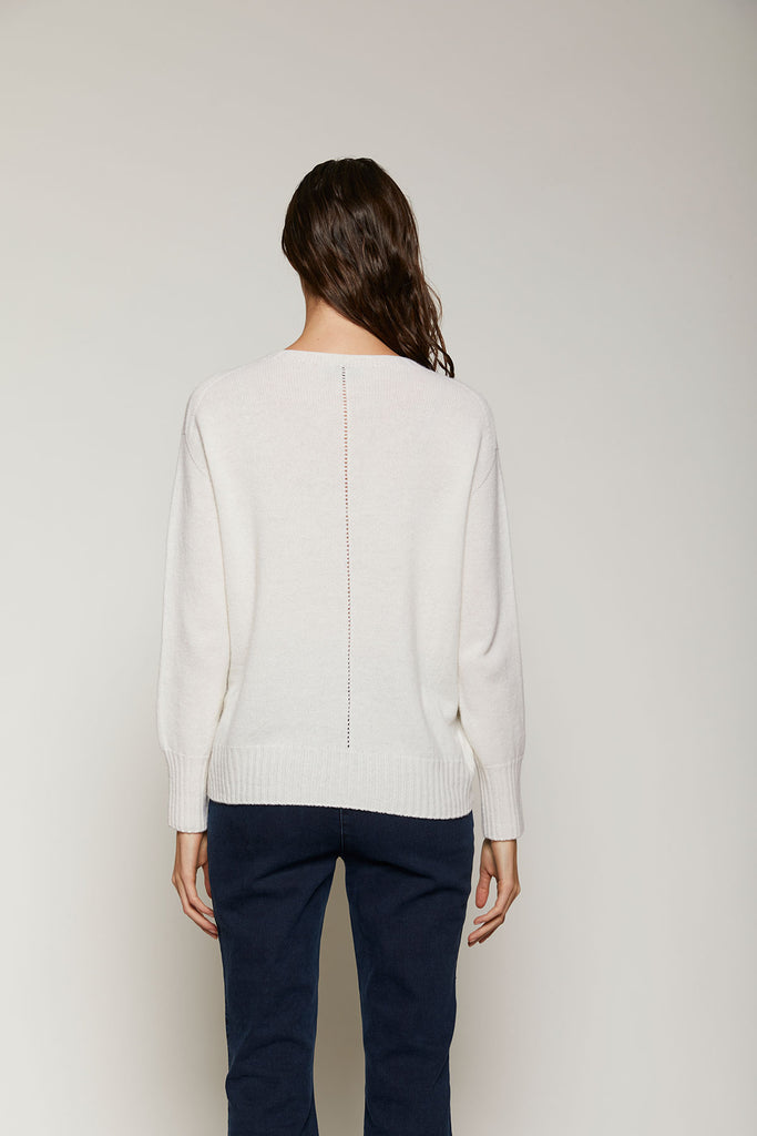 Maglia in lana e cashmere con strass