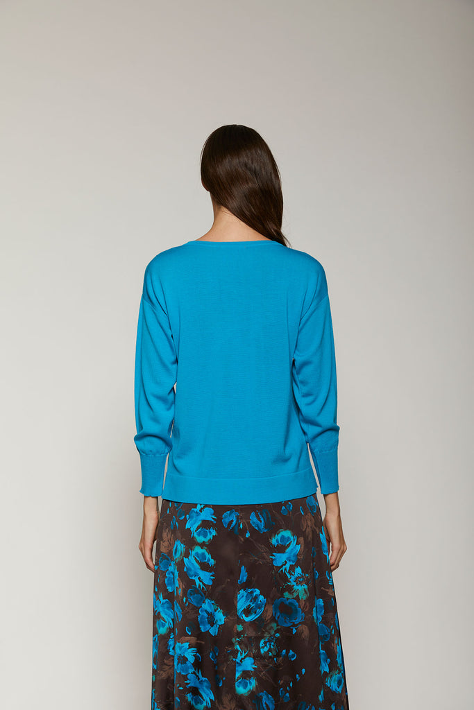 Maglia in pura lana motivo in strass