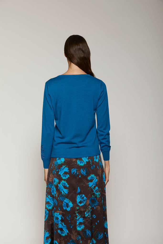 Maglia in pura lana con strass