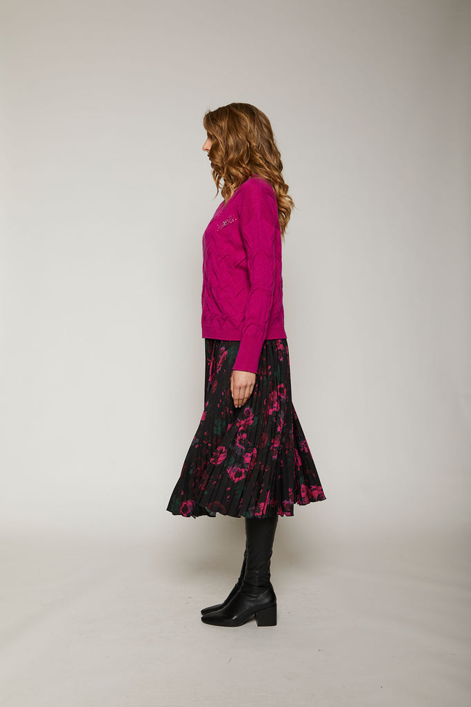 Maglia in lana e cashmere con strass