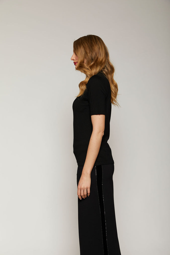 Maglia in pura lana strass