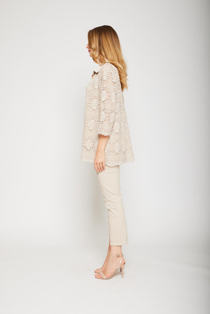 Camicia in pizzo e raso