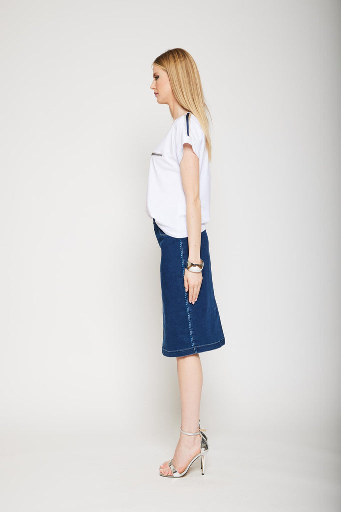 Gonna tubino in Jeans elasticizzato