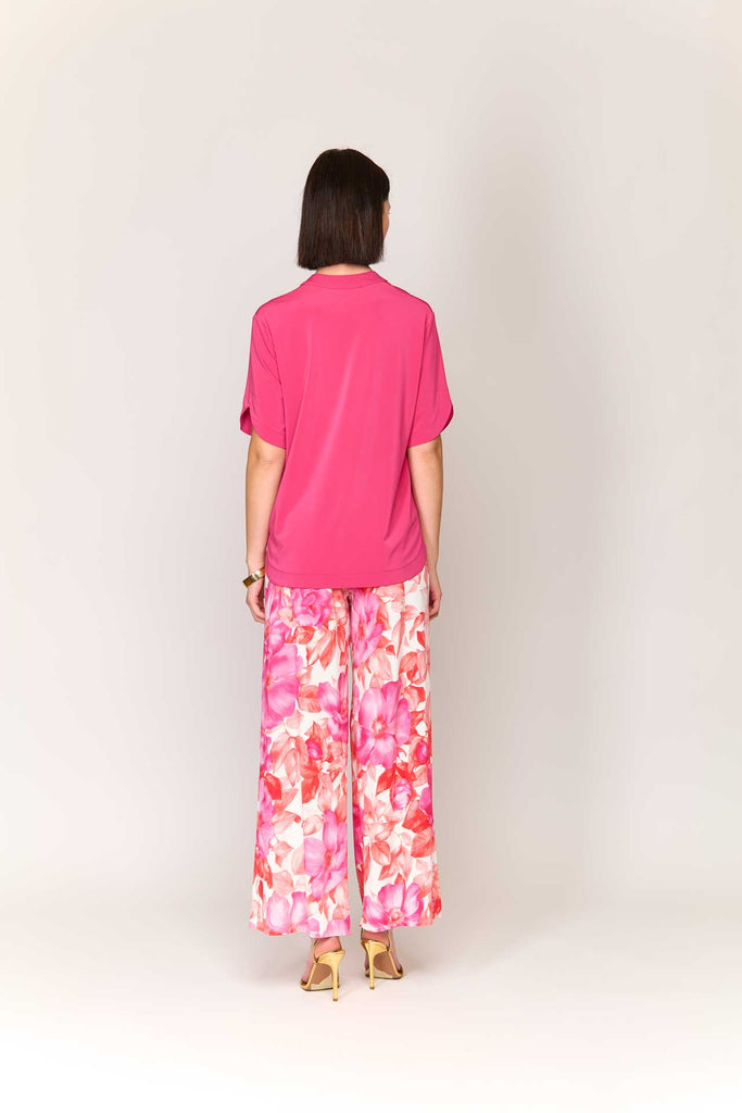 Pantalone in jersey di viscosa fantasia