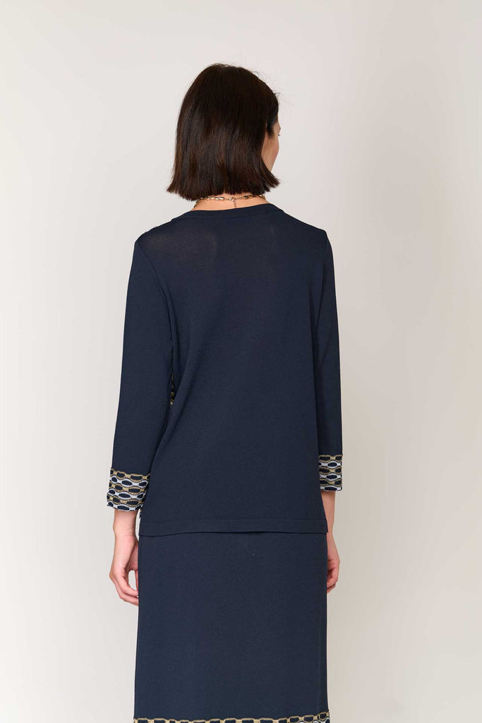 Maglia in filato di viscosa con lurex oro