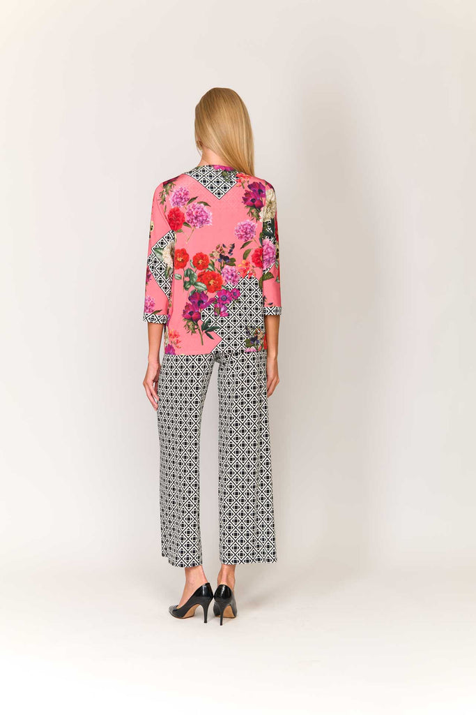 Completo in jersey di viscosa fantasia giacca+top