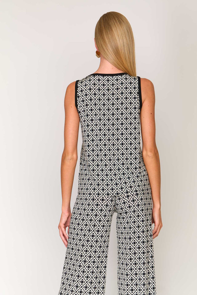 Completo in jersey di viscosa fantasia giacca+top