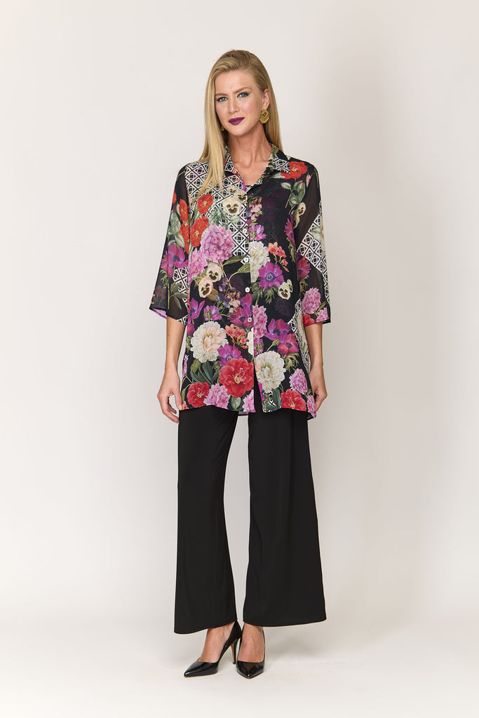 Pantalone viscosa largo con tasche