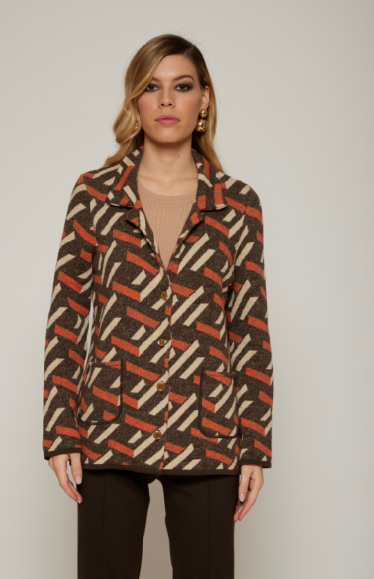 Giacca doppiopetto jacquard