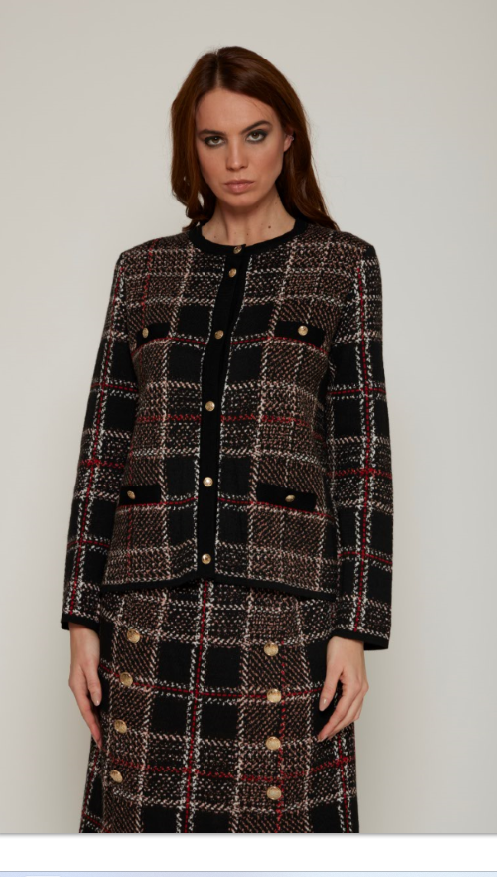 Coreana in tessuto jacquard misto lana
