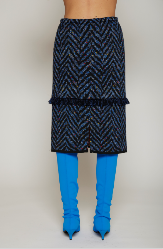 Gonna misto lana jacquard