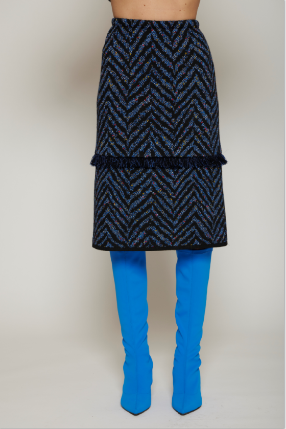 Gonna misto lana jacquard