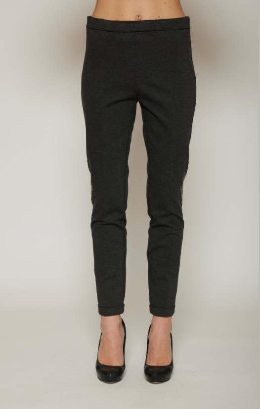 Pantalone in punto-milano di viscosa