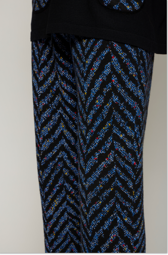 Pantalone misto lana jacquard