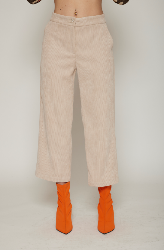 Pantalone cropped velluto costine