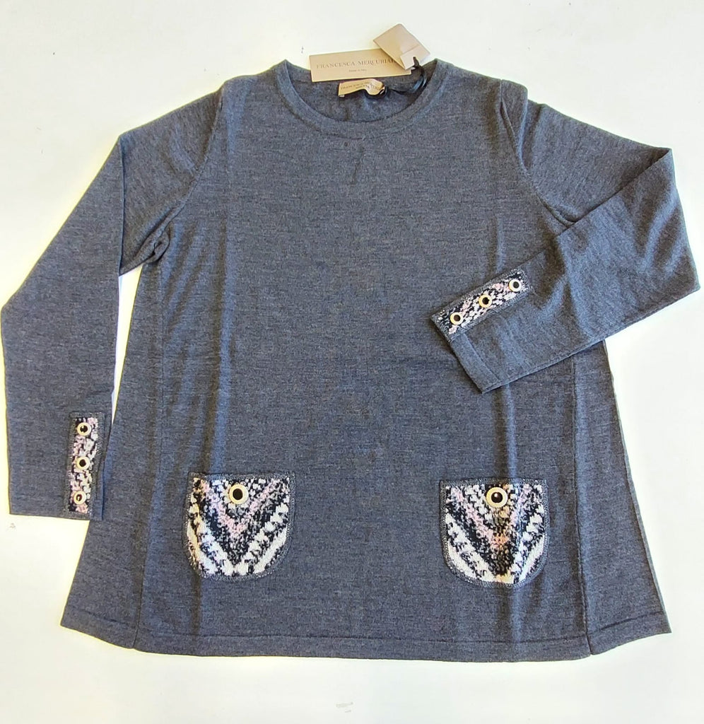 Maglia linea ad A in lana merino