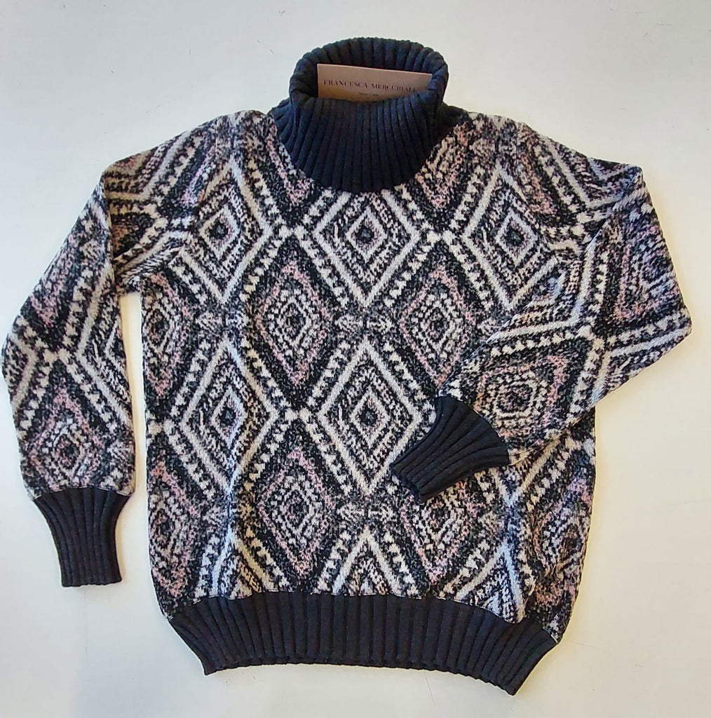 Maglia jaquard effetto rombi