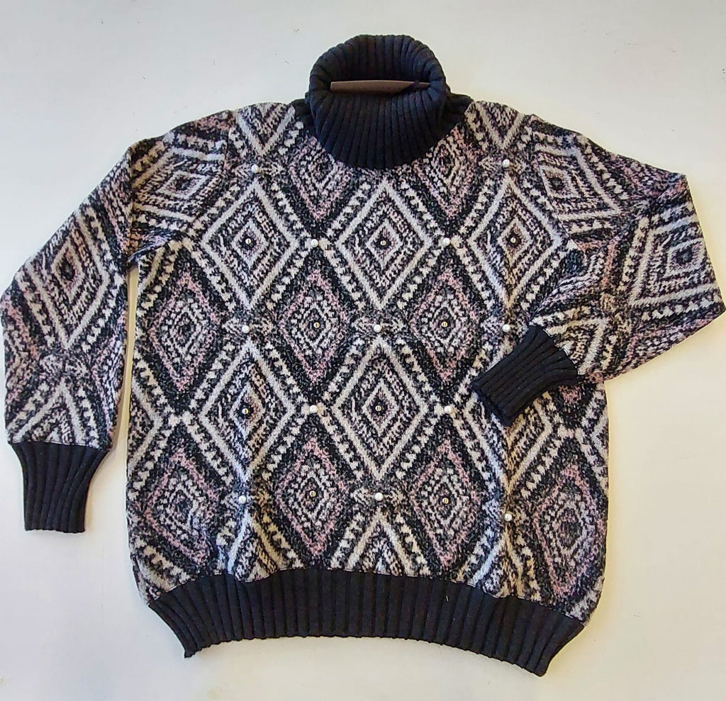 Maglia jaquard effetto rombi