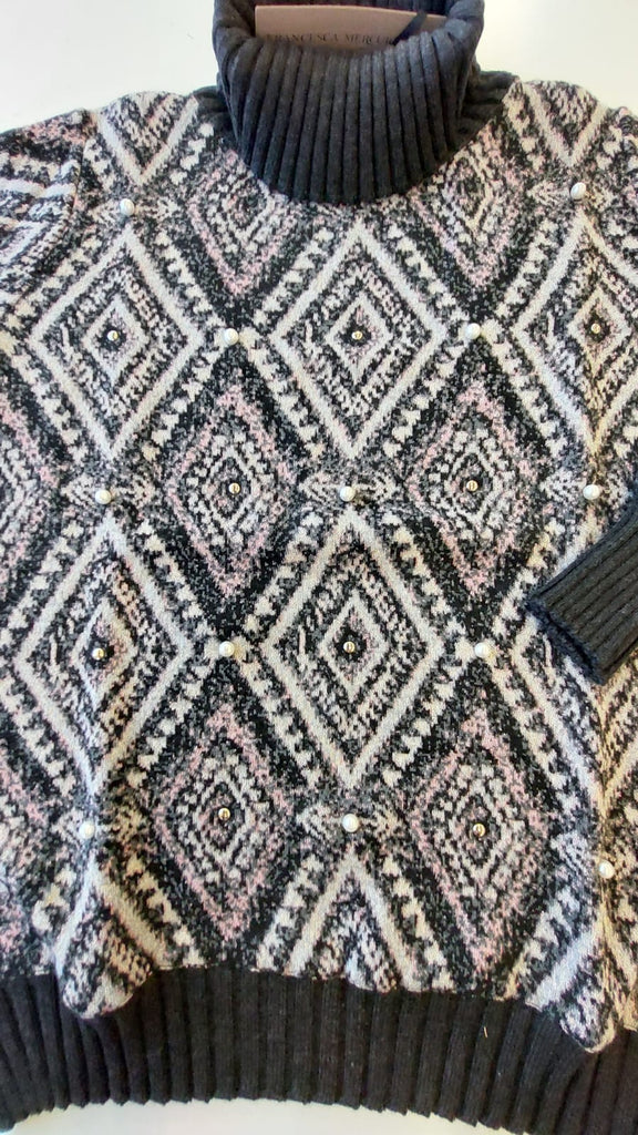 Maglia jaquard effetto rombi
