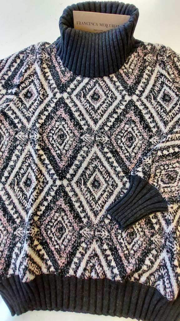 Maglia jaquard effetto rombi