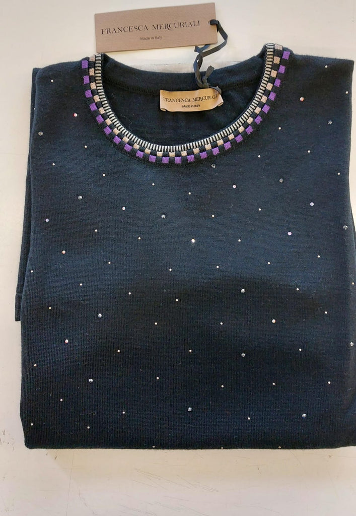 Abito pura lana con strass