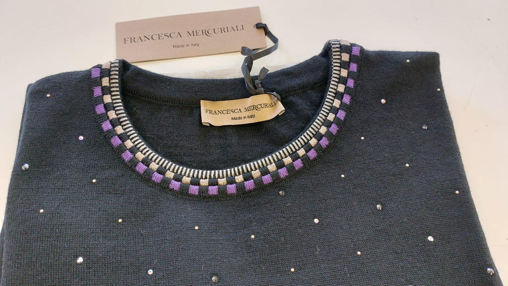 Abito pura lana con strass
