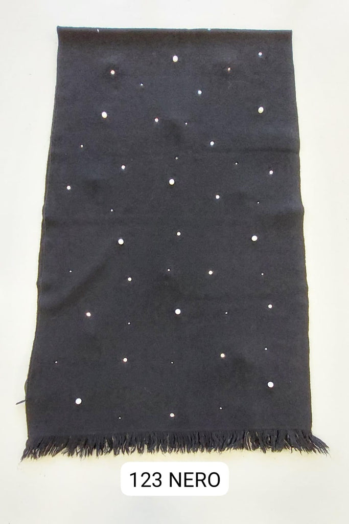 Stola lana/viscosa con strass e perle