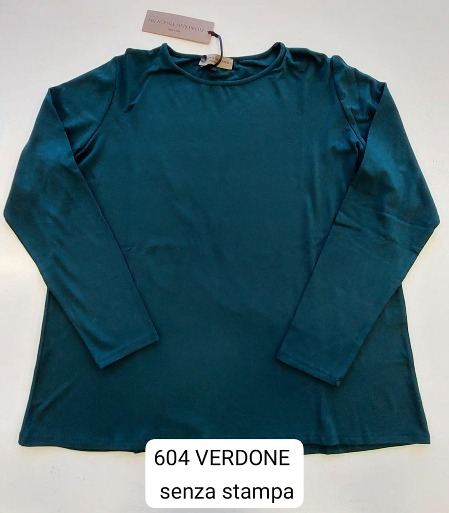 T-shirt in viscosa stampata a manica lunga