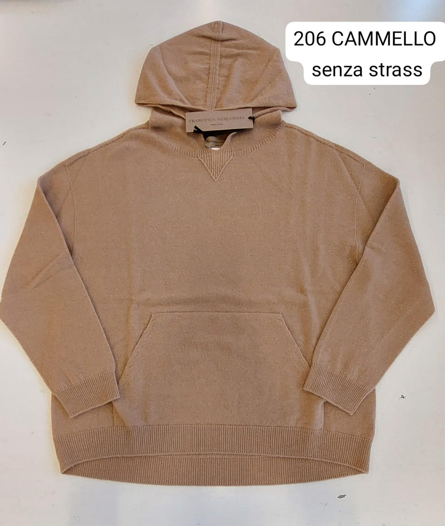 Maglia in misto cashmere con cappuccio