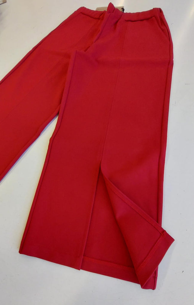 Pantalone  cropped in punto-milano di viscosa