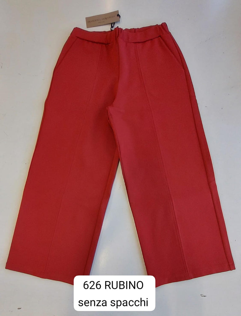 Pantalone  cropped in punto-milano di viscosa