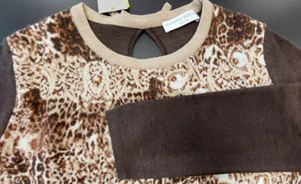 Maglia manica lunga jacquard animalier