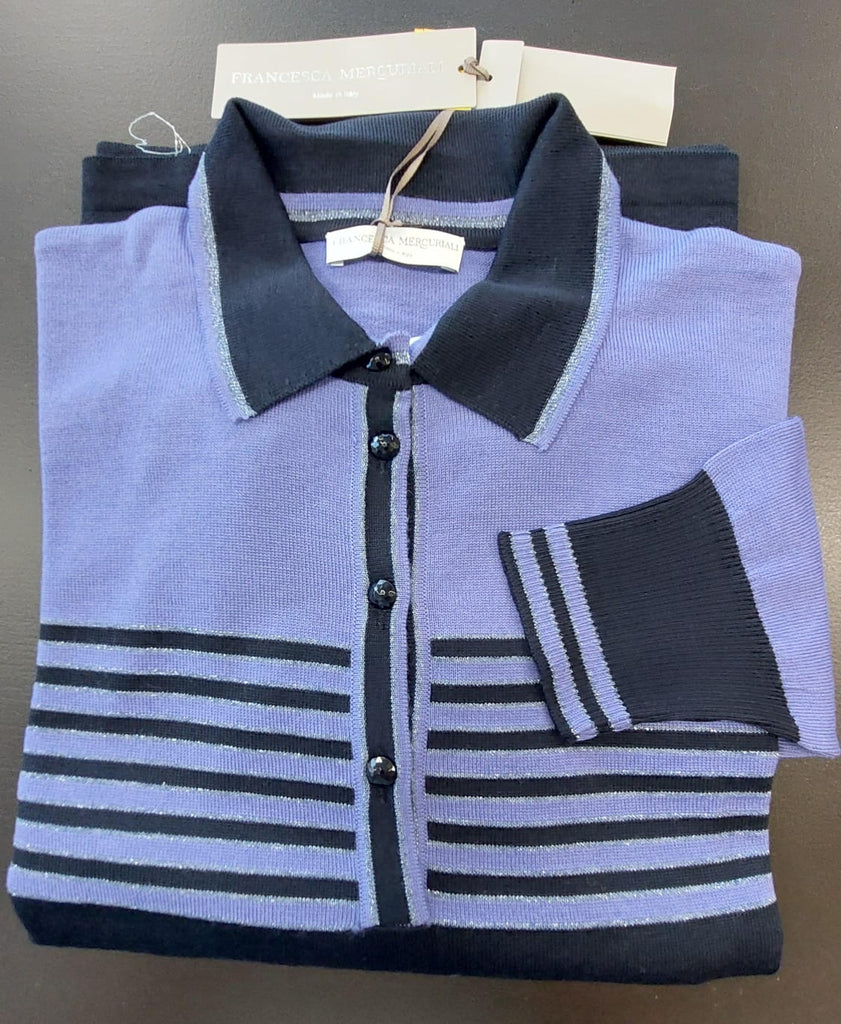 Polo a righe in puralana