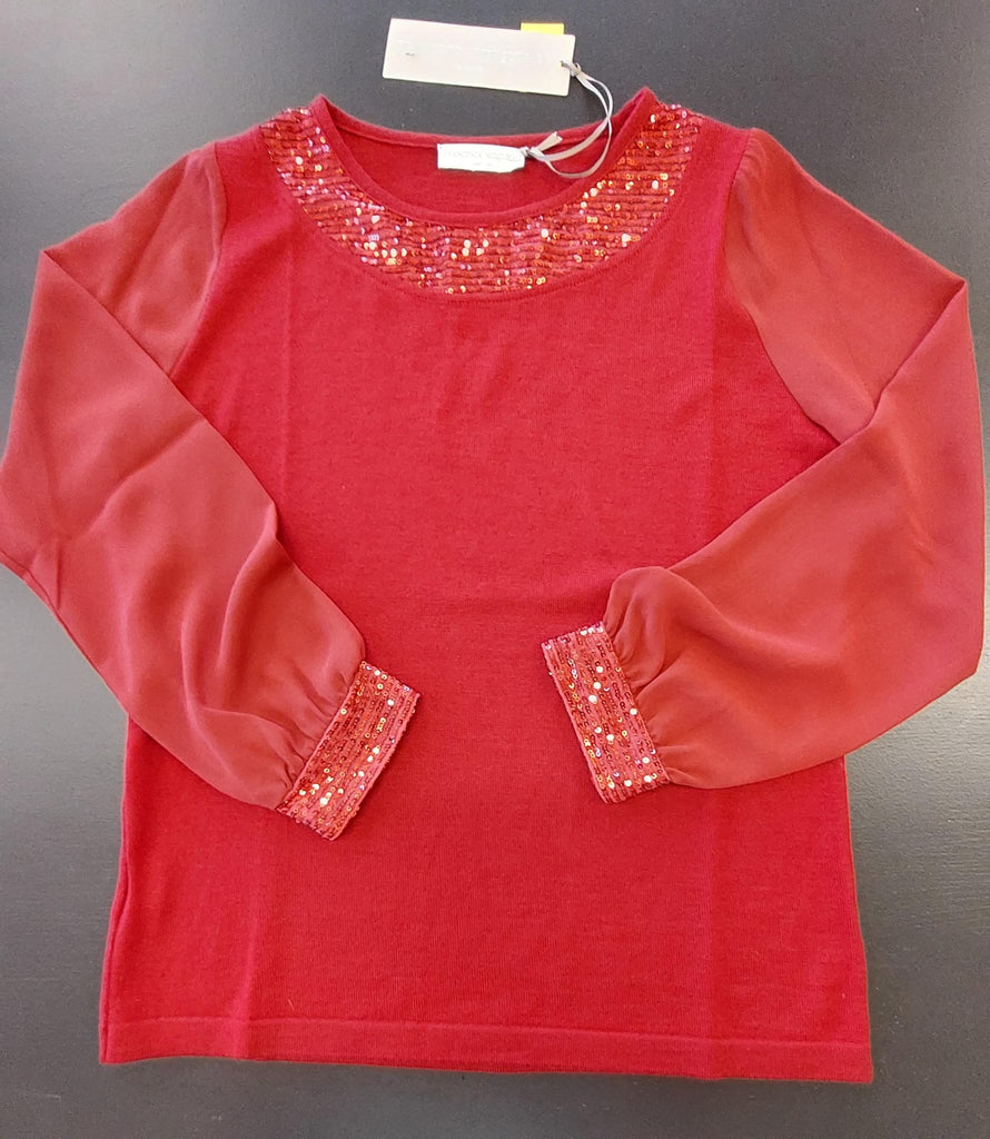 Maglia con inserto in paillettes