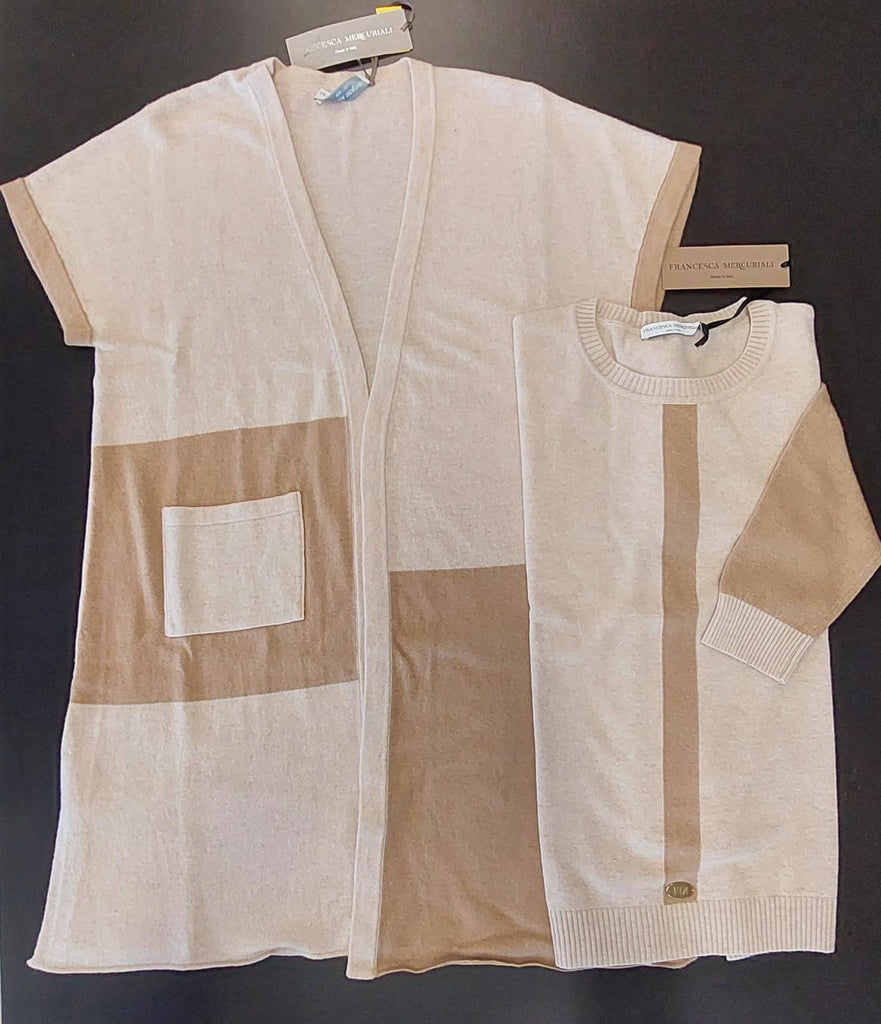 Completo 2pz : gilet e maglia in misto cashmere
