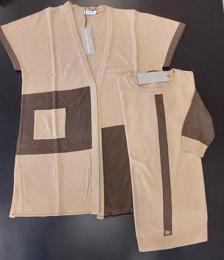 Completo 2pz : gilet e maglia in misto cashmere
