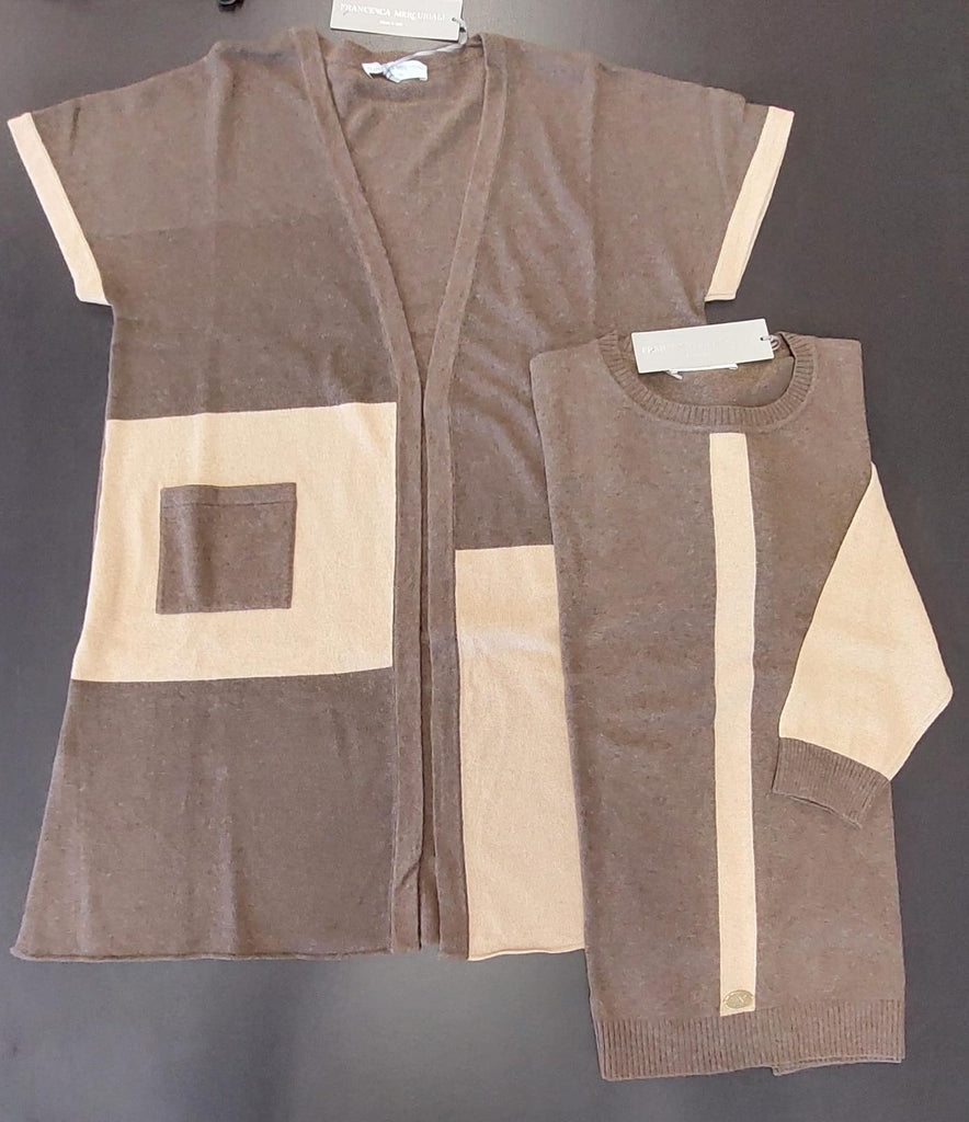 Completo 2pz : gilet e maglia in misto cashmere