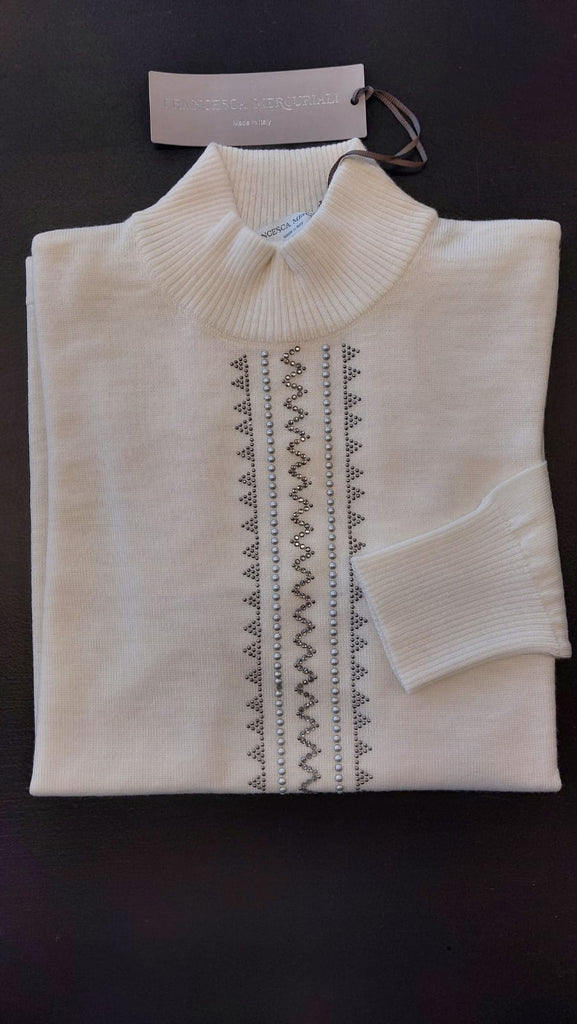Lupetto in merinos con strass