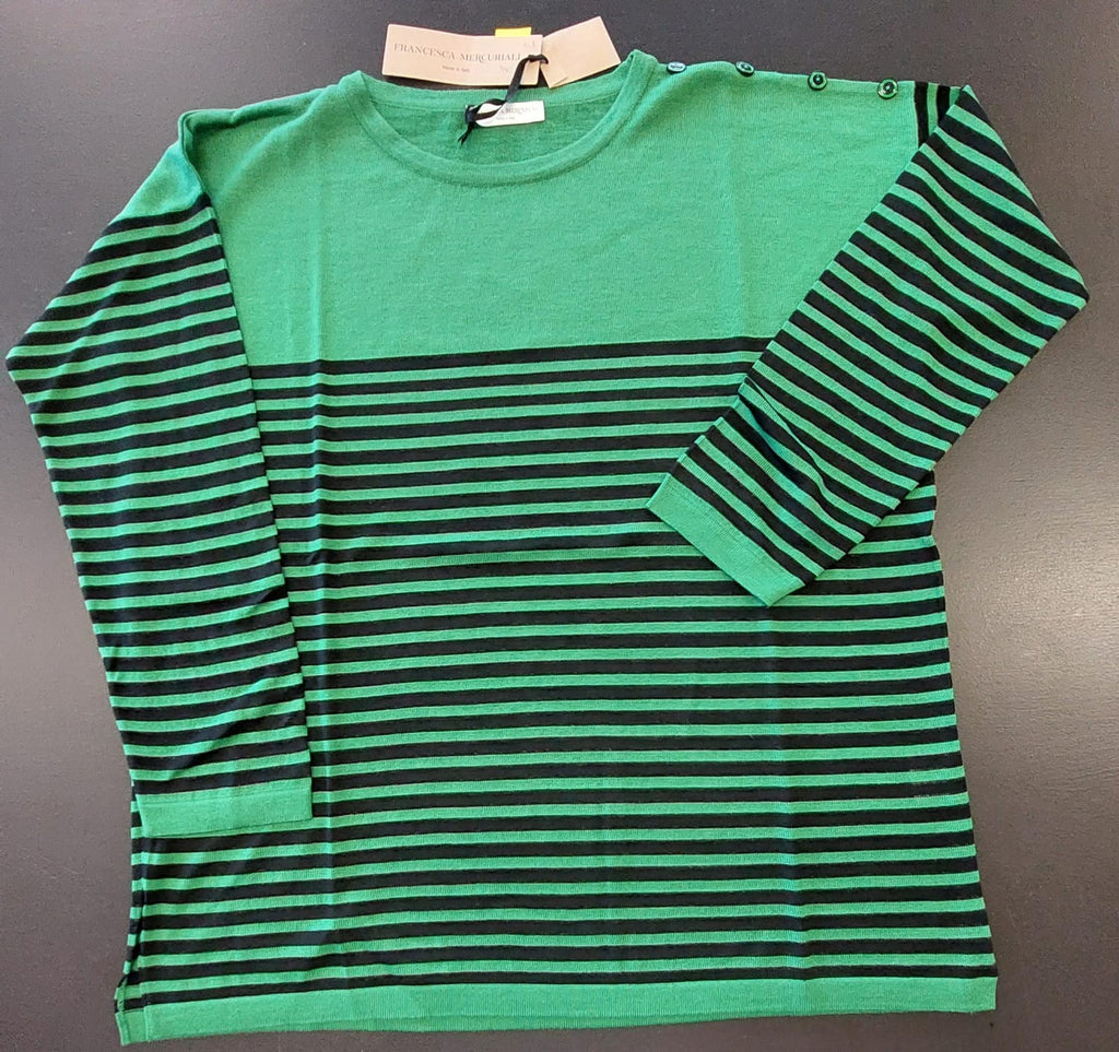 Maglia rigata in lana merinos