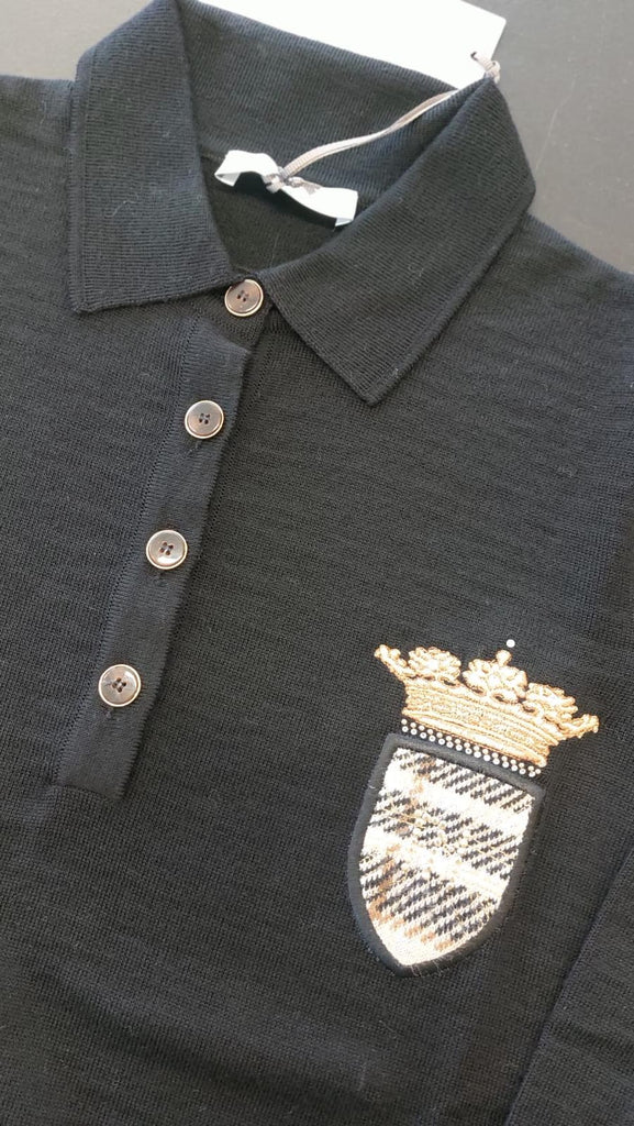 Maglia a polo in merinos