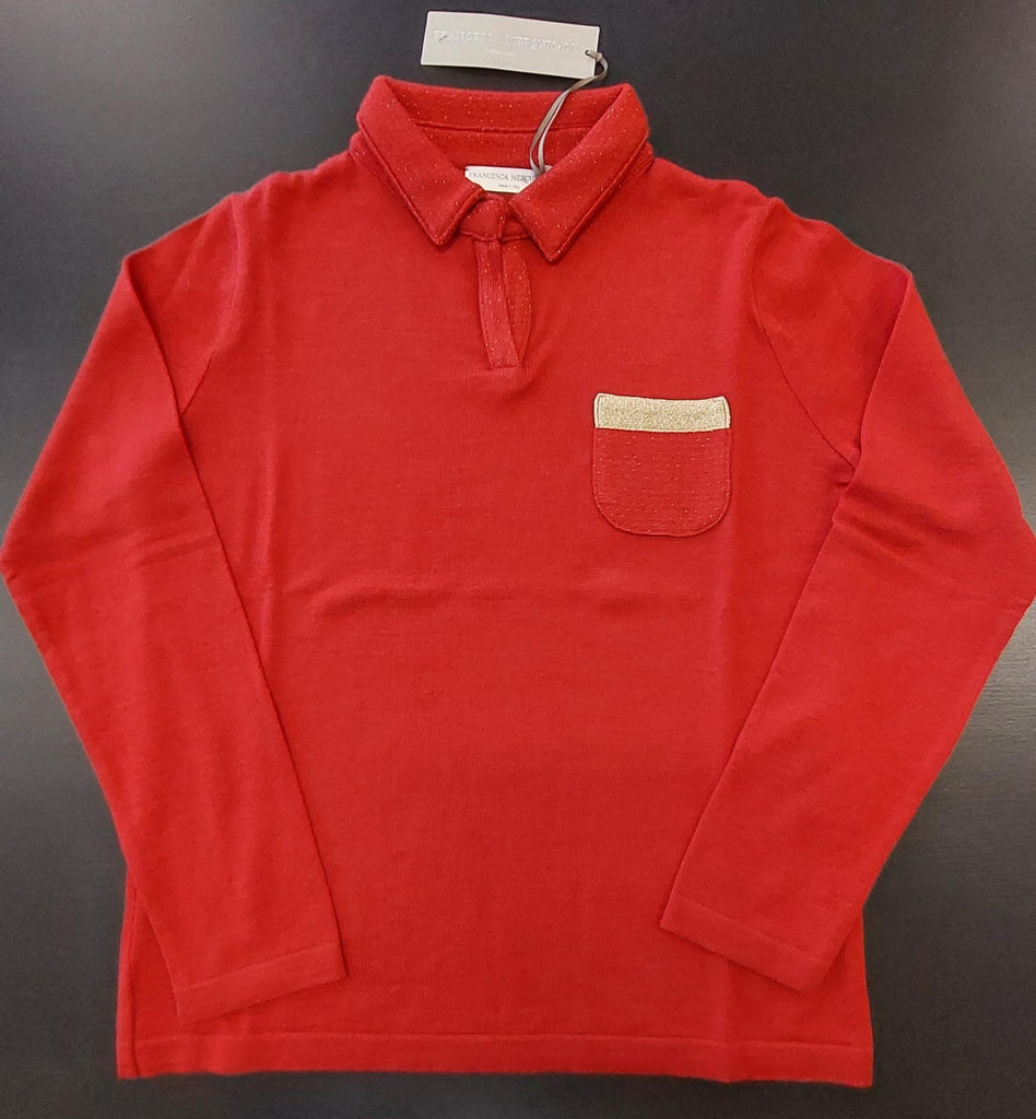 Maglia a polo in merinos e lurex