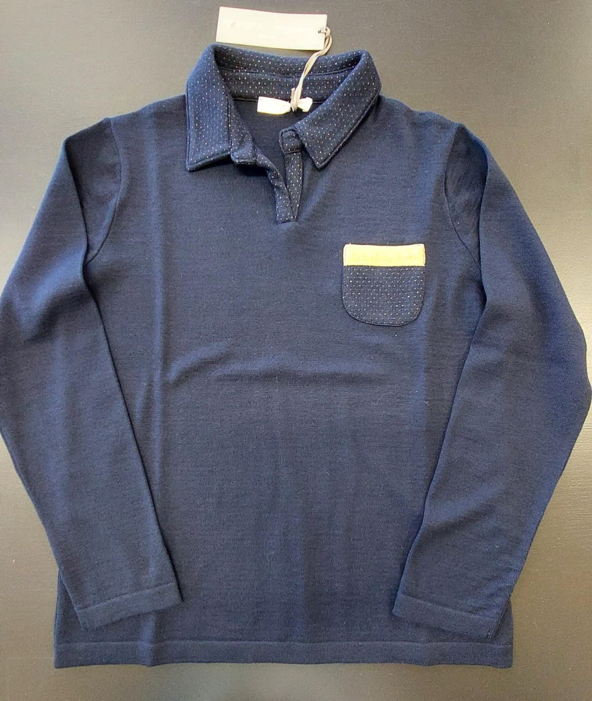 Maglia a polo in merinos e lurex