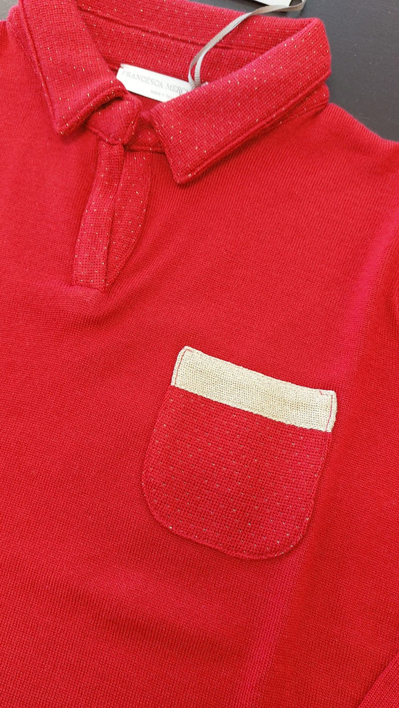 Maglia a polo in merinos e lurex