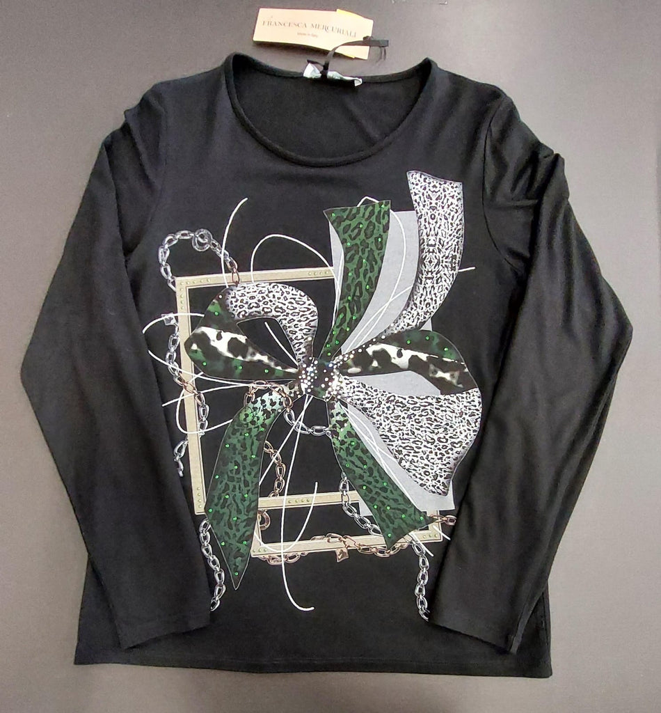 T-shirt stampa fiocco