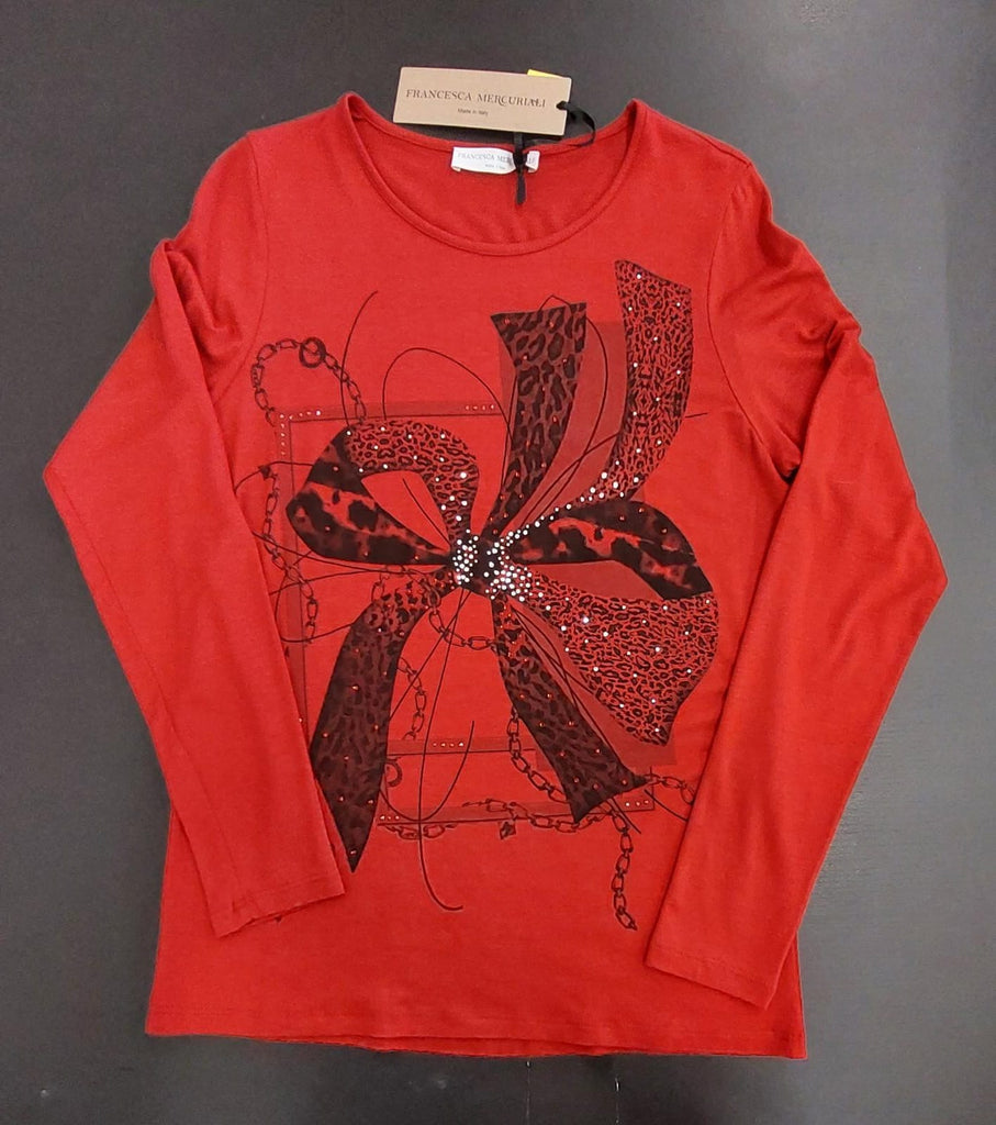 T-shirt stampa fiocco